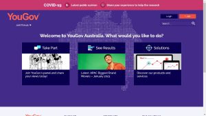 yougov australia homepage screenshot