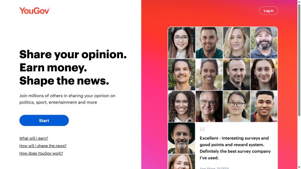 yougov australia homepage screenshot
