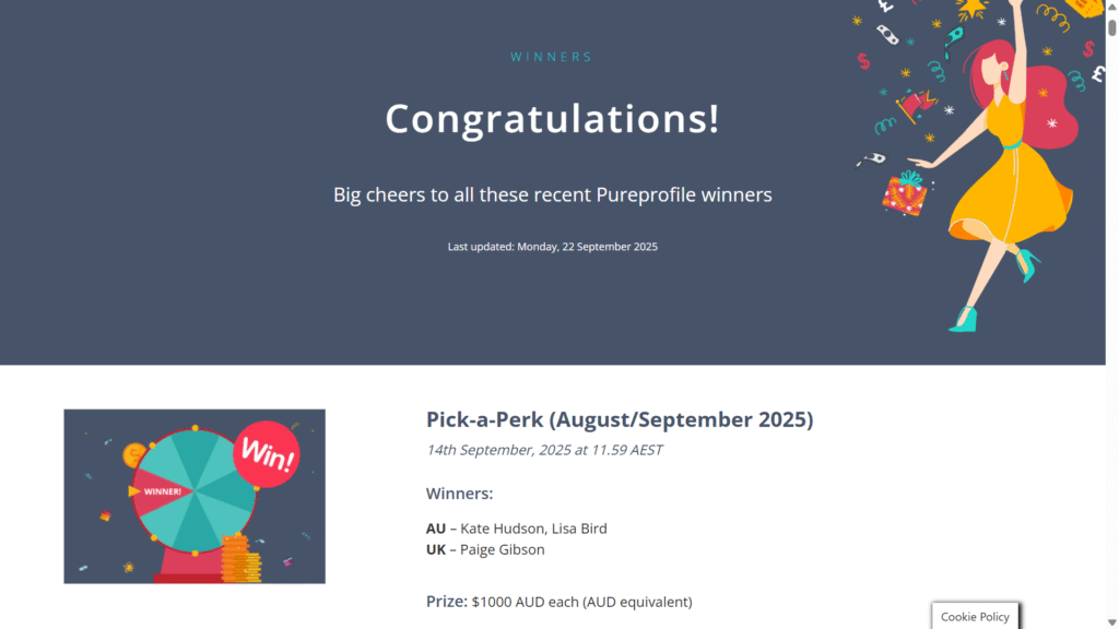 image - Paid Surveys Fanatic pureprofile pick a perk competition