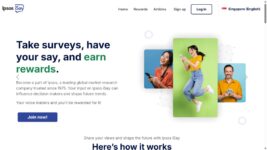 Ipsos iSay Panel Singapore homepage screenshot 1024