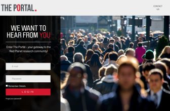 Hero banner for The Portal: crowded street scene with a left panel reading 'WE WANT TO HEAR FROM YOU' and a login form (Email, Password, Remember Details, red LOGIN).